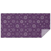 Purple Sun Moon Triangle Pattern Rectangle Tablecloth 60"x120",Waterproof Polyester Rectangle Table Cloth, Wipeable Spillproof Polyester Tablecloth for Dining, Camping, Indoor and Outdoor