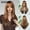 Orange brown LC2105-2, variant on Hot Selling Export Bangs Layered Medium Length Straight Hair Highlighted Brown Fashion Wig Full Head Hairstyle Factory Direct Sale