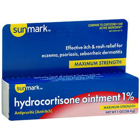 3 PACK - Sunmark Hydrocortisone Ointment 1% Maximum Strength With Aloe - 1 oz
