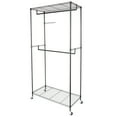 thumbnail image 5 of Resenkos Heavy Duty Clothes Garment Rack Systems with Wheels and Shelf, Carbon Steel, Black, 5 of 6