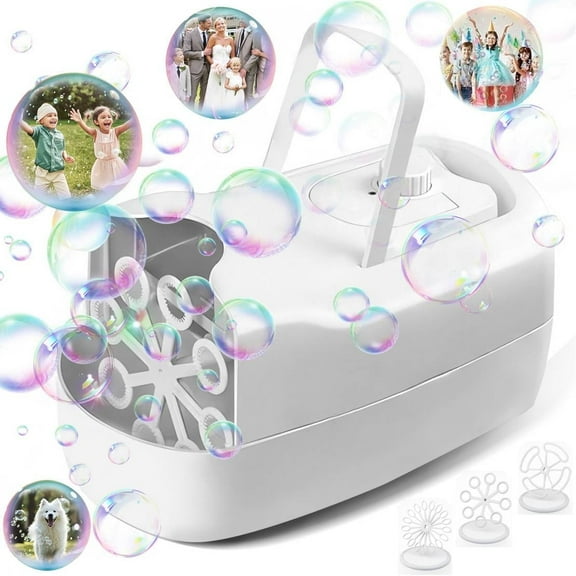 Bubble Machine for Kids, 2 Speeds & 10000 Bubbles per Minute, Bubble Blower for Toddlers with 3 Wands, Professional Automatic Bubble Machine for Parties