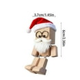 thumbnail image 3 of Christmas Wooden Man Figurine, 12pcs Expressions, 2025 New Funny Wood Car Desktop Decoration, Handmade Feet Wooden Doll, Portable Handmade Car Ornament(6cm), 3 of 6