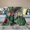 thumbnail image 2 of COMIO  Cactus Floral Blanket Flower Gifts for Women Kids Girls Mom Halloween Christmas Birthday Presents Valentines Mother's Day Plush Throw Blanket Bedroom Bed Sofa Chair Decor, 2 of 6