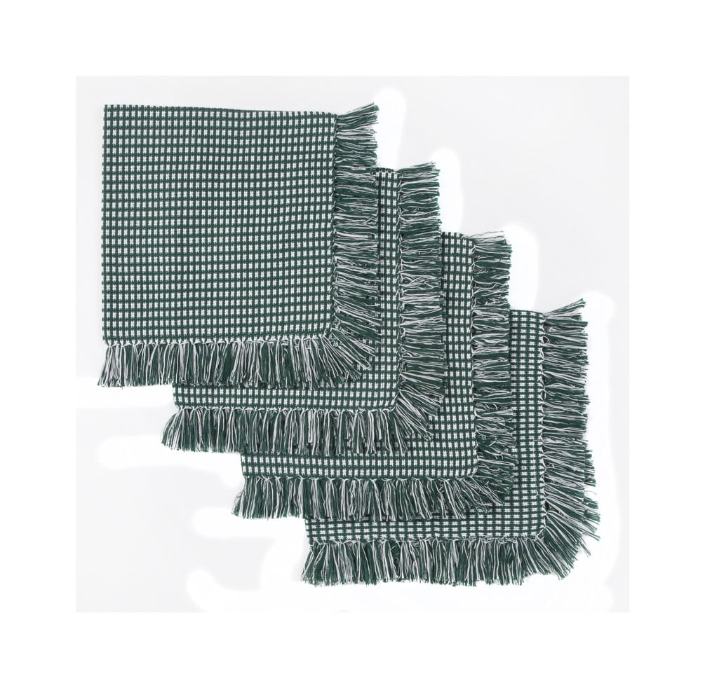 Lintex Linens Homespun Check Hunter 100 Cotton Napkin (Set of 4