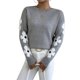 thumbnail image 2 of Suéteres de Cuello Redondo, Larga y Hombros Caídos con Estampado Floral para Mujer. Gris XL, 2 of 9