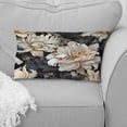 thumbnail image 4 of Designart "Floral Elegance in Golden Beige and Black" Glam Printed Throw Pillow, 4 of 5