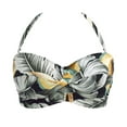 thumbnail image 5 of Fantasie Bamboo Grove Padded Twist Bandeau Underwire Bikini Top (501609),36E,Jet, 5 of 6