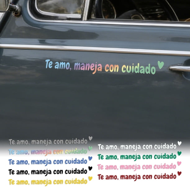 Pegatina española I Love You Drive Decal • Pegatina impermeable de PVC para coches y libreta para portátil y ventana • 4,33x0,39 in • Opciones multicolores