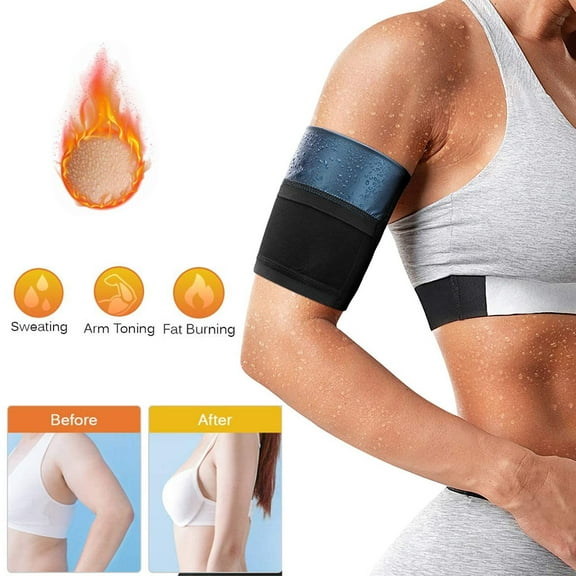 Sauna Arm Trimmer 2 Pack for Women Sweat Arm Sauna Polymer Arm Sweat Bands,Heat-Trapping Arm Sauna Sleeves Wraps Lose Arm Fat