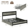 thumbnail image 2 of King Size Bed Frame With Headboard,Industrial Platform Bed Frame With 4 Storage Drawers and Charge Station,Strong Metal Slats Support,No Box Spring Needed,Noise Free, Easy Installation, 2 of 9