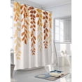 thumbnail image 3 of Boanket Polyester Fabric Orange Ombre Botanical Shower Curtain, Watercolor Country Leaf Rustic Waterproof Bathtub Curtain Bathroom Decor Set with Hooks 72 x 72 Inches,, 3 of 6