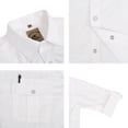thumbnail image 3 of Coevals Club Men's Western Cowboy Long Sleeve Pearl Snap Casual Soild Work Shirts White 5 3X-Large, 3 of 4