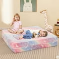 thumbnail image 4 of Gymax 3-in-1 Baby Fold out Sofa w/ Removable & Machine Washable Flannel Cover Rainbow Unicorn, 4 of 10