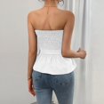 thumbnail image 3 of DuoJiaJ Women's Strapless Tank Top Summer Casual Sleeveless Blouse Beach Vacation Pure Color Basic T Shirt For Women With Jeans Women Vest White M, 3 of 5