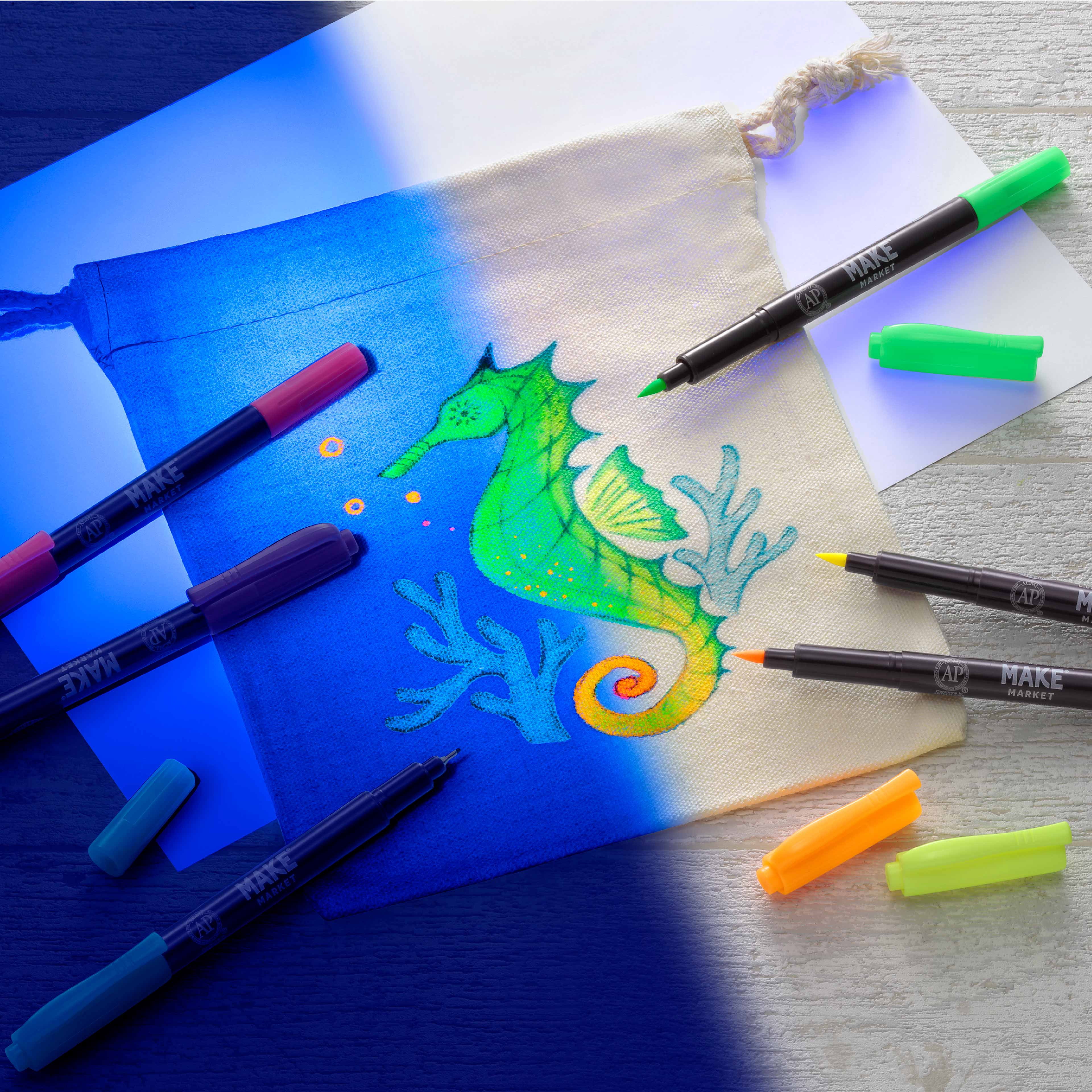 Dual Tip Fluorescent Fabric Ink Markers by Make Market