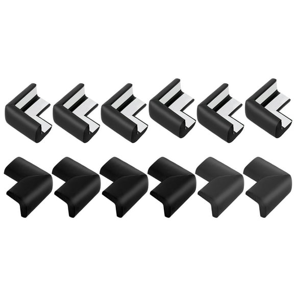 Uxcell Corner Protectors, 16 Pcs Furniture Corner Guards and Edges Safety Bumpers, Soft Rubber Foam Cushions(Black)