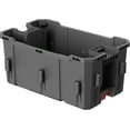 thumbnail image 4 of Hyper Tough Hyper Stack Interlocking Storage Crate, Black, Stackable Plastic Organizer, 4 of 13