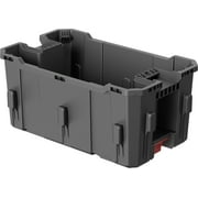 Hyper Tough Hyper Stack Interlocking Storage Crate, Black, Stackable Plastic Organizer