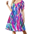 thumbnail image 3 of Vestido de manga corta con círculos coloridos para mujer, ropa de mujer, vestidos de ceremonia, vestido, 3 of 7