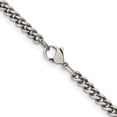 thumbnail image 3 of Stainless Steel Curb Chain Styles Necklace Chisel Antiqued 4 mm 30 inch Round, 3 of 4