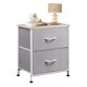 thumbnail image 1 of WLIVE Mesita de noche gris con 2 cajones de tela, cómoda pequeña para dormitorio, armario, dormitorio universitario, mesa auxiliar, muebles laterales, tapa de madera, gris claro, 1 of 5