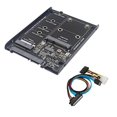 thumbnail image 1 of SSD Case Enclosure M2 SATA + MSATA to SATA3.0 6Gb Adapter Riser Card Board with Metal Socket Support M.2 SATA SSD, 1 of 7