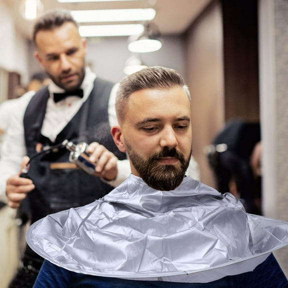 Luxshiny Hair Cutting Cape Grey Lightweight Haircut Cloth Wrap with Hair Collecting Groove for Clean Floor
