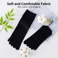 thumbnail image 5 of Yawlsow 6 Pairs Mens Toe Socks Crew Cotton Five Finger Socks for Athletic Running, 5 of 8