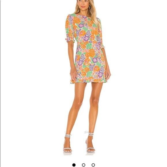 Faithfull The Brand FF1323 Daphne Mini Dress Ade Floral ( US 4 )