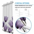 thumbnail image 3 of Elegant Tulip Door Curtains for Door Window, French Sidelight Front Back Door Curtains With Tieback, Purple White Botanical Long Tree Leaves Kitchen Rod Pocket Drapes Panel, 54"x40", 3 of 6