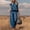#010-Dark Blue, variant on Women's Western Style 2 Piece Set with Sleeveless Mock Neck Top and Loose Wide Leg Pants for Vacation Outdoor Gift
