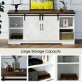 thumbnail image 3 of Farmhouse TV Stand for 65 Inch TV, Entertainment Center TV Media Console Table, Tall TV Stand with Storage, Barn Doors and Shelves, White Modern TV Console Cabinet Furniture for Living Room, 3 of 7