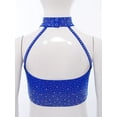 thumbnail image 7 of vastwit Kids Girls Athletic Crop Top Sleeveless Rhinestones Crisscross Straps Front Cutout Back Sports Bra Royal Blue 10, 7 of 7