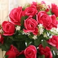 thumbnail image 4 of pitrice Artificial Rose Garland Simulation Flower Vine Floral Decor Wall Hanging Plastic artificial Flower Rattan, Rose Red, 4 of 8