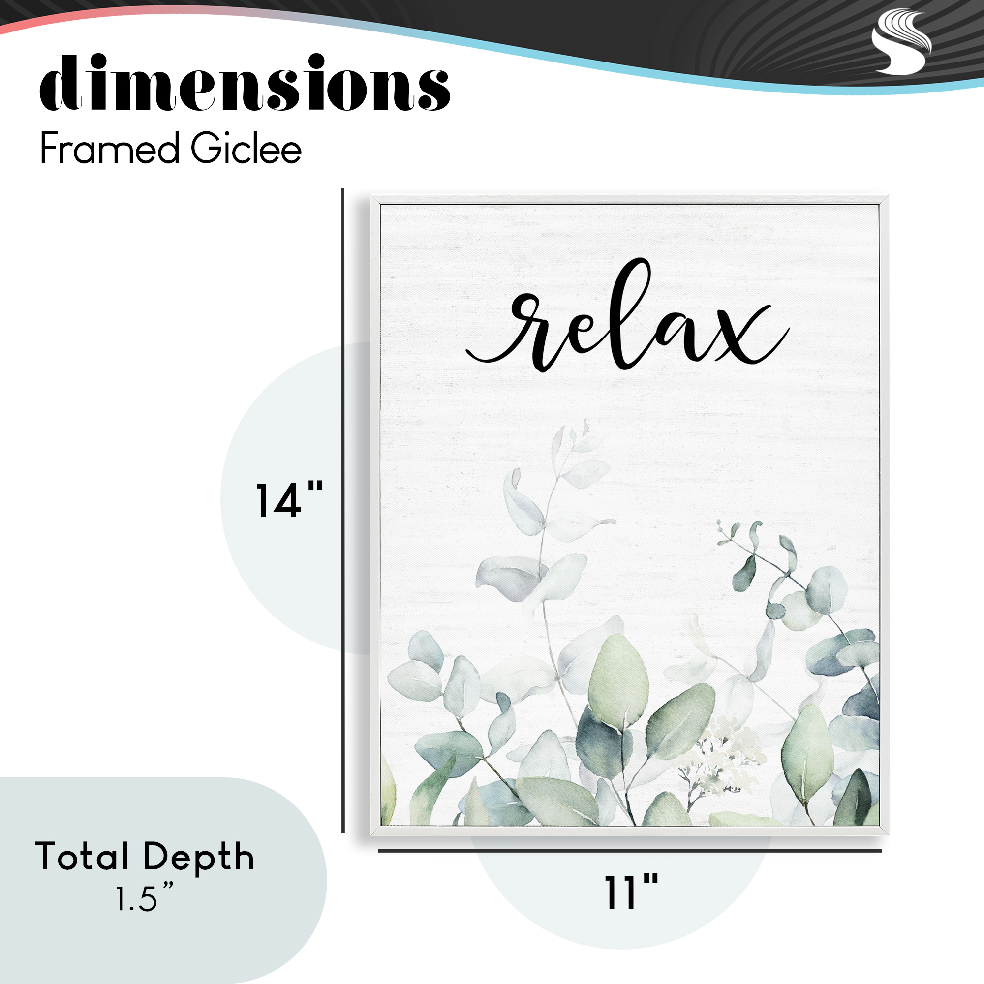 Relax Leafy Herbs White Framed Giclee Art, design by Lettered and Lined