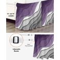 thumbnail image 3 of Purple Grey Ombre Bed Skirt King Size, Modern Geometric Abstract Aesthetics Cream Wrap Around Bed Skirting with Adjustable Elastic Strap, Dust Ruffled Pleated Bedskirts 18 Inch Drop for Bedroom Beds, 3 of 9