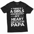 thumbnail image 3 of Men's Papa Daughter shirt Girl stole my heart she call me Papa Dad father Fathers day Gift Tee shirt (4X-Large Navy Blue), 3 of 7
