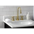 thumbnail image 2 of Kingston Brass KS2987BEX Essex Widespread Bathroom Faucet with Brass Pop-Up, Brushed Brass, 2 of 8
