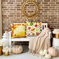 thumbnail image 2 of Fall Maple Leaf Throw Pillow Covers Set of 2 20x20 inch Orange Fall Leaves Pillowcase Autumn Outdoor Decorative Cushion Couch Cover Farmhouse Thanksgiving Linen Cushion Cases, 2 of 5