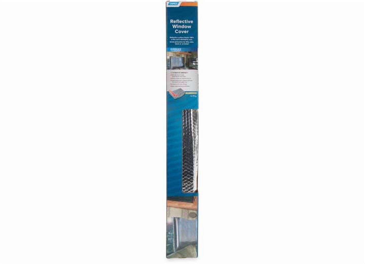 Camco Reflective Camper/RV Window Cover | Features a Single Bubble Foil Laminate Insulation | Collapses for Convenient Storage & Measures 62" (L) x 26" (W) | (45163)