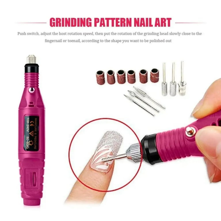 Professional Electric Nail Art Drill Kit, Manicure Filer