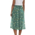 thumbnail image 5 of vigerkar Women's High Elastic Waist Midi Skirt Casual Summer Trendy Flowy Ruffle Floral Print A line Skirts with Pockets Mint Green, L, 5 of 6