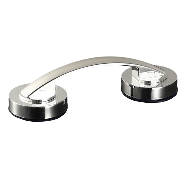 No-Drill Suction Grab Bar For Bathroom & Kitchen: For Durable, Easy Install! Silver
