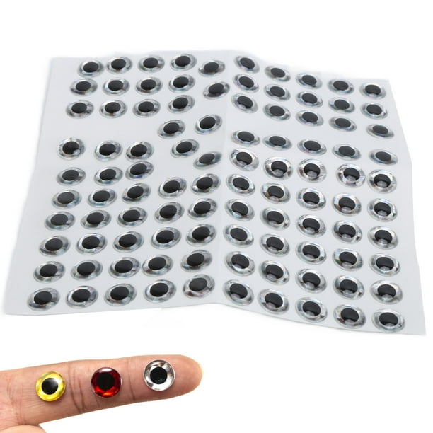 Qiilu Fishing Lure Eyes,fishing Lure Making Supplies,100pcs Fish Eyes Stickers Artificial Simulation Fake Fishing Eyes Accessories For Diy Lures Makin