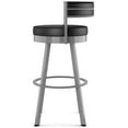 thumbnail image 3 of Amisco Browser 30 In. Swivel Bar Stool - Black Faux Leather / Metallic Grey Metal, 3 of 9