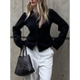 thumbnail image 2 of Cárdigan de punto informal para mujer, chaqueta ajustada de manga larga con cuello redondo y bolsillos, 2024, 2 of 5
