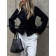 thumbnail image 2 of Cárdigan de punto informal para mujer, chaqueta ajustada de manga larga con cuello redondo y bolsillos, 2024, 2 of 5