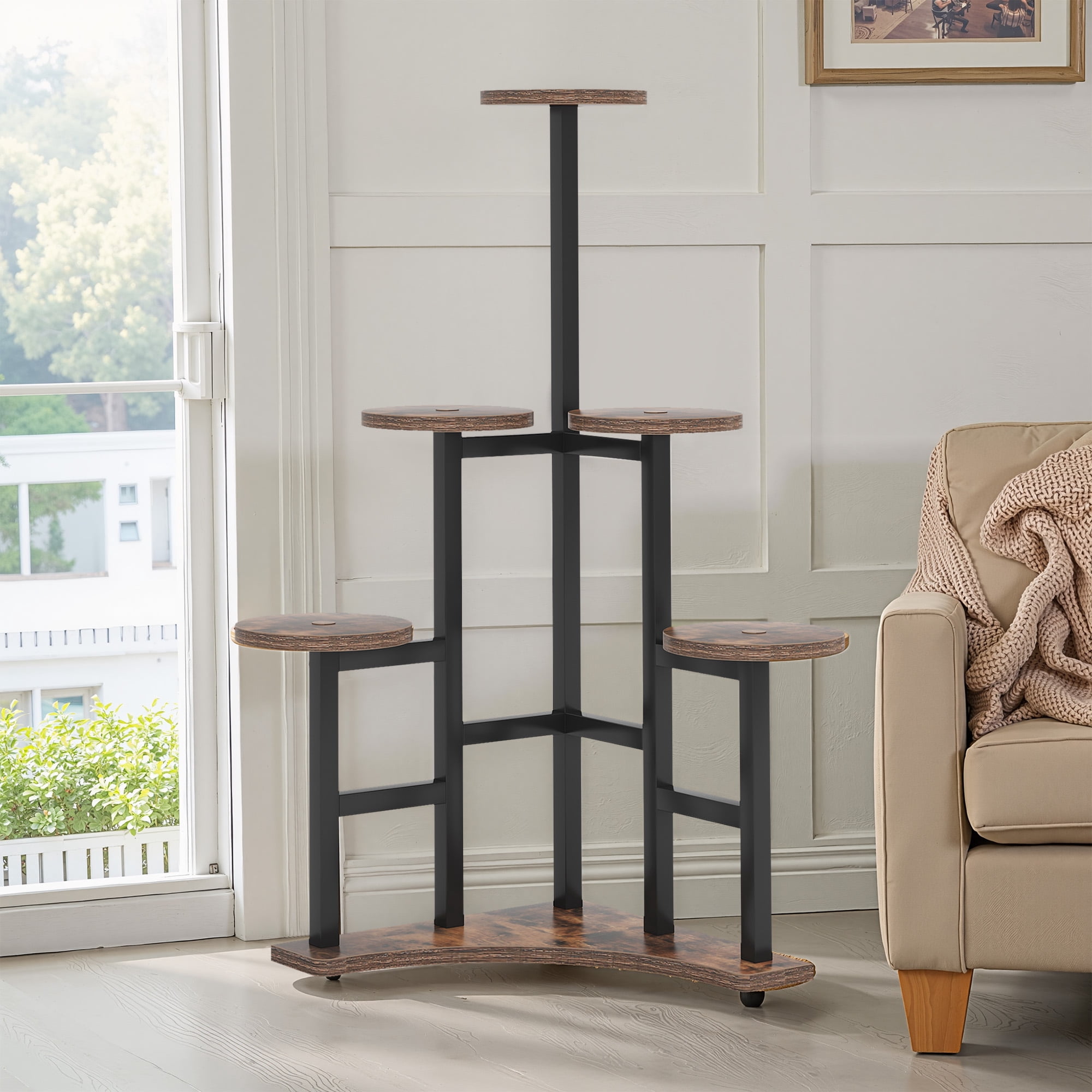 MAYEERTY 6-Tier Plant Stand High-Low Design Ample Sunlight for Plants Growth