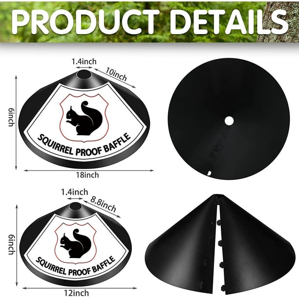2 Pieces Wrap Around Squirrel Baffle PVC Squirrel Proof Baffle Protects