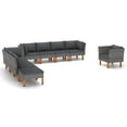 thumbnail image 1 of vidaXL 9 Piece Garden Lounge Set Poly Rattan and Eucalyptus Wood Grey, 1 of 10